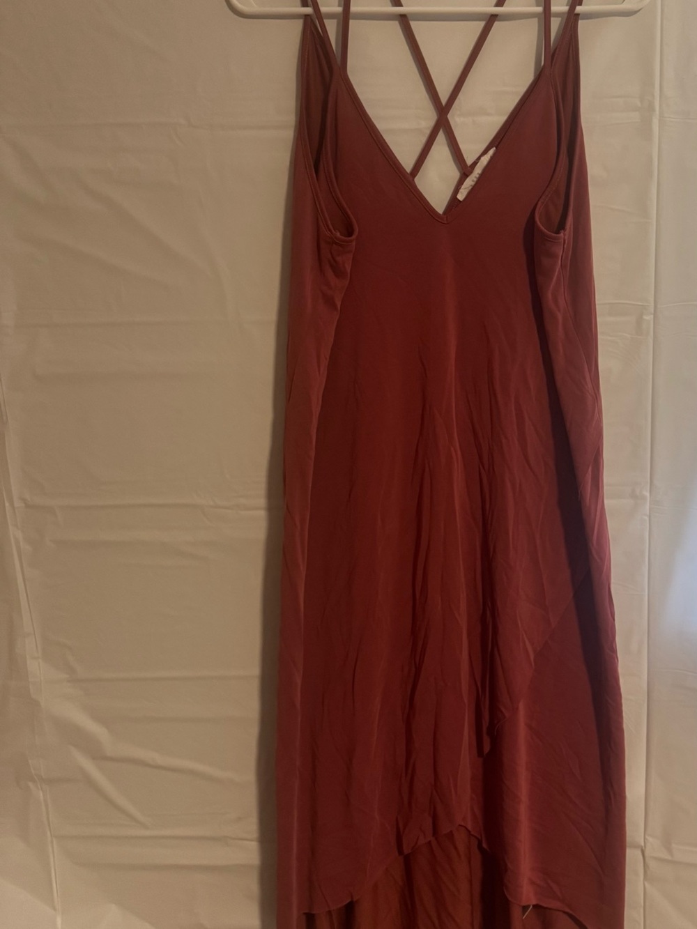Women's V-Neck Strappy Slip Dress - Rust